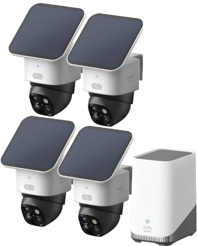 eufyCam Kamera 4er-Pack, Überwachungskamera Außen, ohne Abo, 4-GHz-WLAN