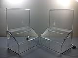 Advert Displays 2 Pack - Small Donation Charity Ballot Box with Lock and Sign Holder