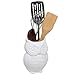 MyGift® White Owl Design Ceramic Utensil Holder, Kitchen Counter Cooking Utensil Storage Crock