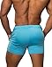 Men's Fitted Shorts Bodybuilding Workout Gym Running Tight Lifting Shorts Pants, Medium, Aqua blue