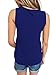 Bdcoco Women's Sleeveless Summer Blouse T Front Strappy Scoop Neck Casual Tank Tops, Blue, Small / 4-6