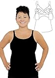 Full Coverage Pump&Nurse all-in-one Nursing Tank with built in hands-free pumping bra - Black, L