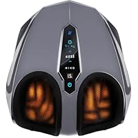 MIKO Foot Massager Machine with Deep-Kneading, Compression, Shiatsu, and Heat for Plantar Fasciitis, Neuropathy - Fits up to Men Size 12