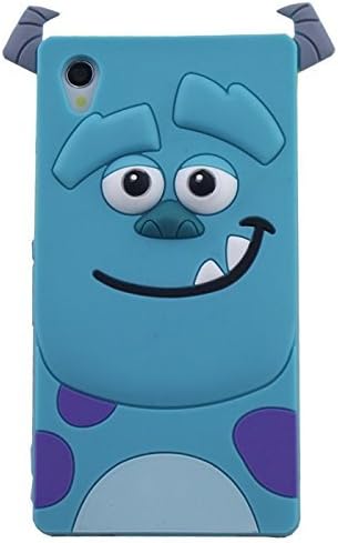 Cute 3D Cartoon Soft Silicone Rubber Case Cover Skin For Sony Xperia Z1 - (Monster Inc - Sulley Blue)