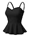 Doublju Sleeveless Solid & Printed Peplum Top for Women with Plus Size