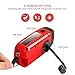[2018 Upgrade]Houkiper Portable Emergency Weather Radios Hand Crank Solar Self Powered NOAA WB AM FM Radio /Bright LED Flashlight 1000mAh Phone Power Bank for Hurricane Camping Outdoor Survival(Red)