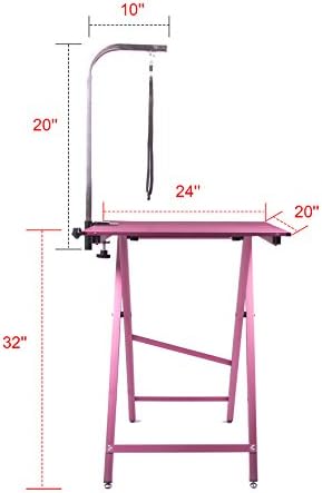 3 color Best Pet Large Adjustable Pet Dog Grooming Table W/Arm/Noose (Pink)