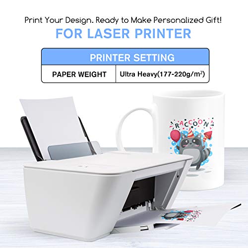 ASUB 25 Sheets Waterslide Decal Paper for Laser Printers Transparent Clear 8.5x11 Inch