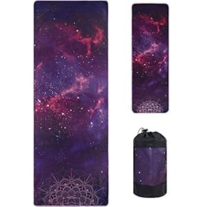 VIVOTE Microfibre Yoga Towels Set, Yoga Mat Towel 183 x 66 CM, Hand Towel 91 X 30CM, Corner Pockets Non-slip, Light Weight, Soft, Sweat Towel, Hot Yoga, Bikram, Pilates