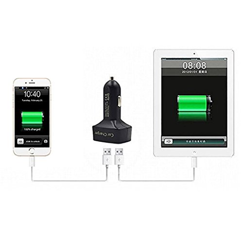 Glumes Car Charger, Fast Charge Metal Dual USB 3.1A Car Adapter LED Display Car Voltage Detector Flush Fit for iPhone X/8/7/6s/Plus, iPad Air 2/mini 3, Galaxy S9/S8/S7 Edge LG V10/V20 (Black) - Thumbnail 4