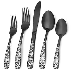 Matte Black Silverware Set, Bysta 20-Piece