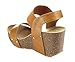 Refresh Women's Mara-10 Platform Cork Wedge High Heel Leather Sandal,8 B(M) US,Tan