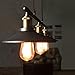 Industrial Vintage Retro Linear Chandelier - LITFAD 35'' Wide Edison Metal Hanging Ceiling Light Gorgeous Pendant Light Island Light Fixture Black Finish with 3 Lights