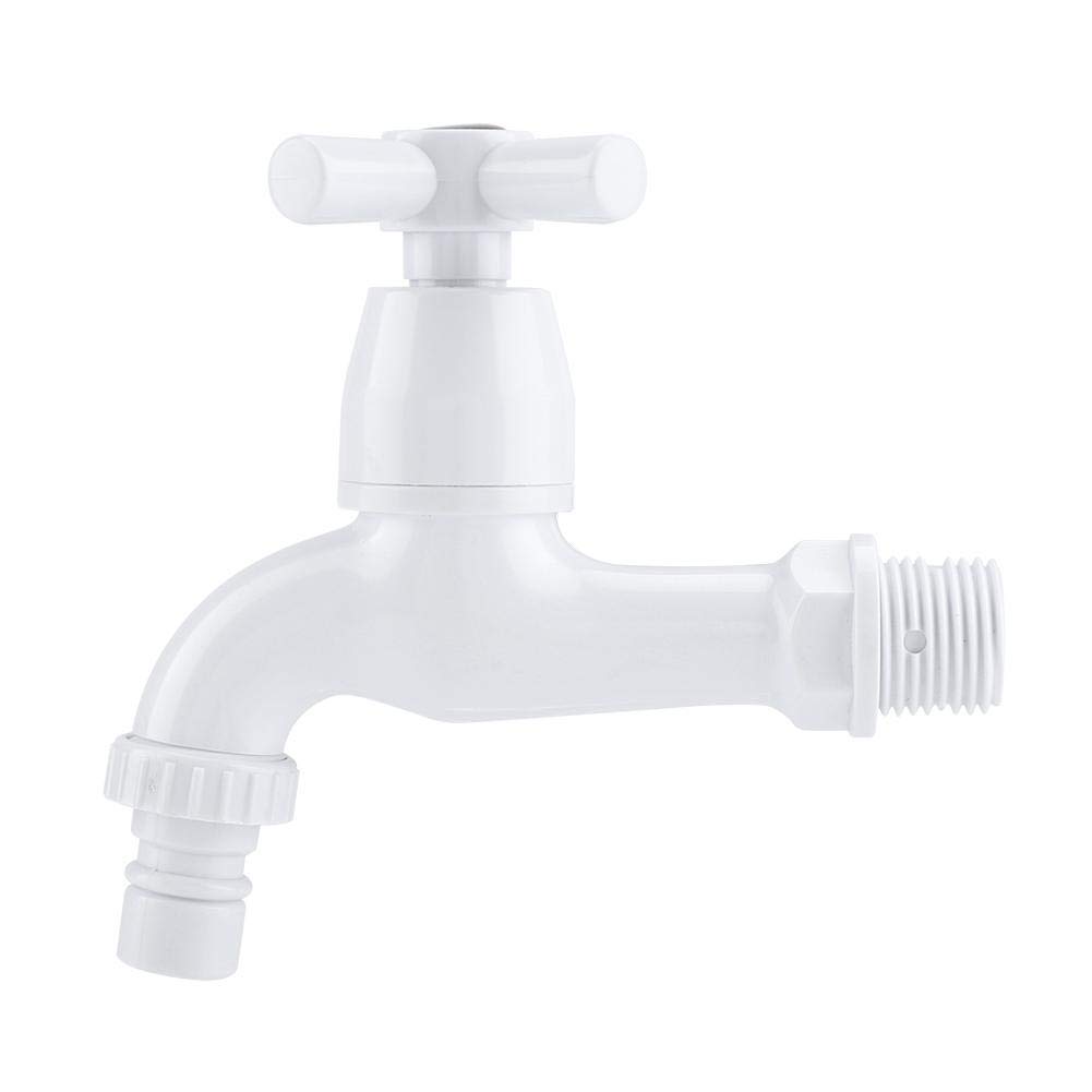 Mop Pool Faucet Wall Mounted ABS Plastic Plated Water Saving Time Delay Basin Sink Tap Faucet with Single Spout & Handle G1/2(#4)