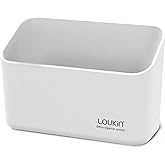 loukin Magnetic &amp; Adhesive Marker Holder, Whiteboard Accessory Tray, White | 5.3" &times; 2.2", Holds 1 Eraser and 8 Markers, Supports up to 3.3 lb, 2 Mounting Options, Fits Glass and Refrigerators