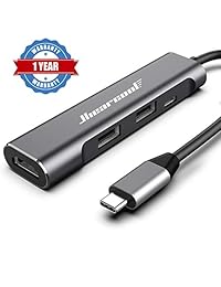Hicober USB C Hub, 4-in-1 Type-C Hub with 4K HDMI Support, 2 USB 3.0 Ports, for Nintendo Switch MacBook Pro 2016 2017 2018, ChromeBook, XPS,Google Laptops and More (Space Gray)