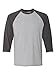 Hanes Unisex X-Temp Performance Baseball Tee, L, Light Steel/Charcoal Heather