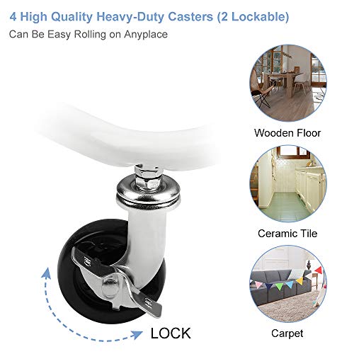 image for KEDSUM 3-Tier Metal Rolling Utility Cart with 3-Piece Accessory Pack -
