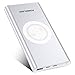 POWERADD Wireless Charger Power Bank, QiPower 10000mAh Aluminum Shell Qi Wireless Portable Charger with Type C Input & Output for X, 8, 8 Plus, Galaxy S9, S8 and More (Silver)