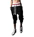 jeansian Men's Sport Jogger Drawstring Baggy Cropped Pants Trousers Sweatpants S300