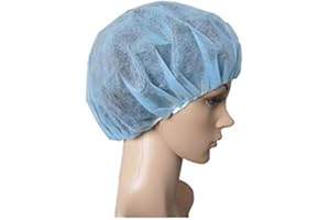GOODSELL 21" Disposable Bouffant Caps, Hair Head Cover Net, Non-Woven, Medical, Labs, Nurse, Tattoo, Food Service, Health, Hospital -BLUE (100 PCS (1 PACK))