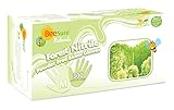 BeeSure BE2947 Naturals Forest Nitrile Powder Free Exam Gloves, 3 mil, Medium, Nitrile, Beaded-Cuff (Pack of 300)