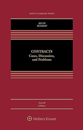 Contracts Cases Discussion And Problems Aspen Casebook