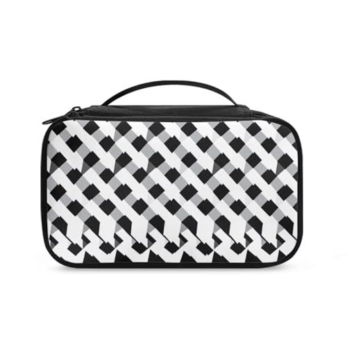 Wdktrgetd Black Checkerboard Travel Square Makeup Bag (9.53”L)… at Amazon