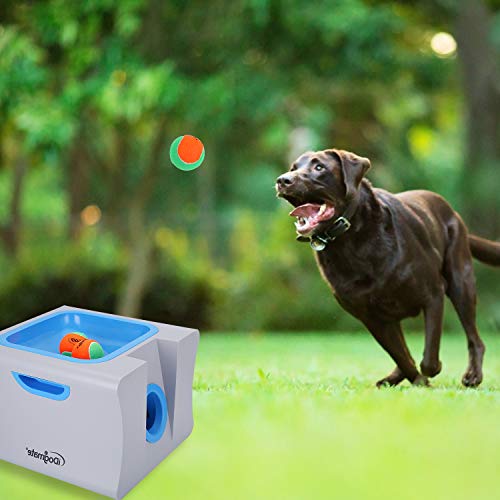 Dog Ball Launcher, iDog MIDI Rechargeable Automatic Pet Ball Thrower Interactive Ball Fetch Machine with 3 Balls