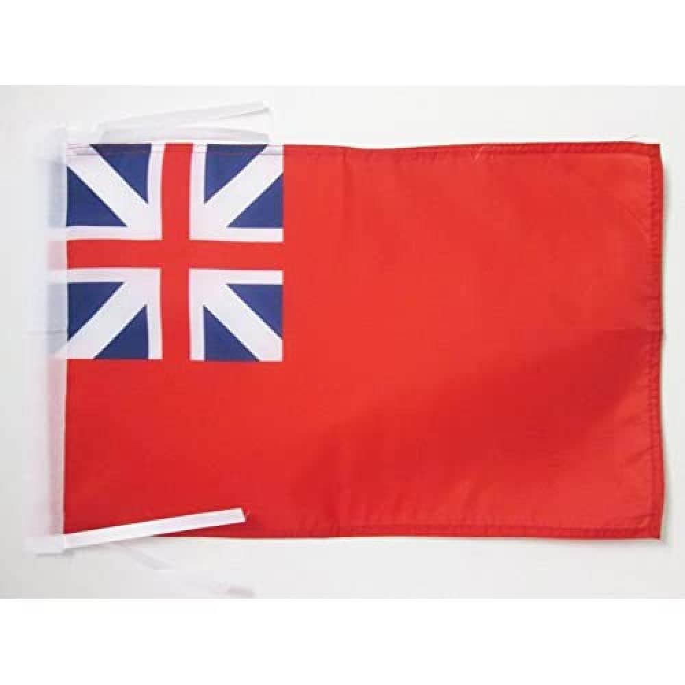 AZ FLAG - Red Ensign Colonial Flag - 18'' x 12'' - 100% Polyester Bristish historic Small Banner with Two Cords - Fade Resistant - Vivid Colors - 18x12 in - 45x30 Cm