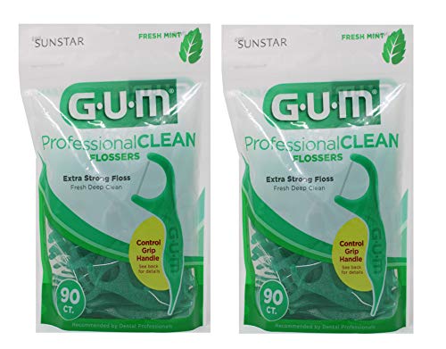 Gum Professional Clean Flossers, Fresh Mint 90 ea (Pack of 2)