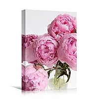 Canvas Wall Art Pink Petals Colorful Farmhouse/Country Floral Multicolor Patterns Photography - 12x18 inches