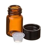 5/8 Dram AMBER Glass Vial - Screw Cap w/Orifice Reducer- Pack of 144