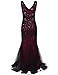 kayamiya Women 1920s Long Prom Gown Beaded Sequin Gatsby Formal Evening Dress