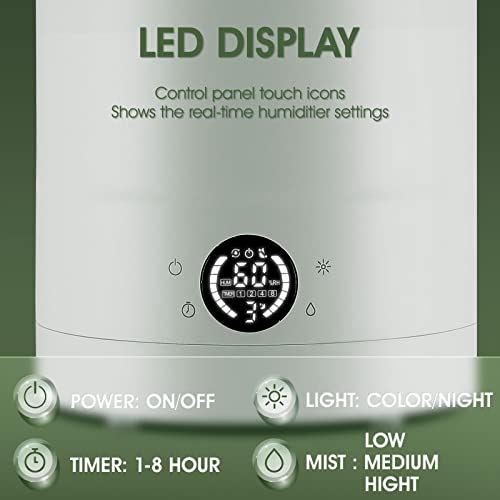 Ruyeat 3L Top Fill Cool Mist Humidifiers for Baby Bedroom Essential Oil