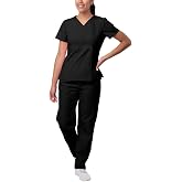 Sivvan Scrubs for Women - Mock Wrap &amp; Cargo Pants Scrub Set