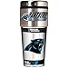 NFL Carolina Panthers Metallic Travel Tumbler, Stainless Steel and Black Vinyl, 16-Ounce