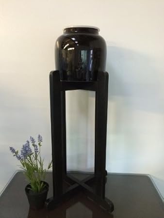 Porcelain Ceramic Water Dispenser Solid Black Spigot And Black