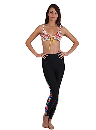 Women Long Swim Surfing Sport Pants Leggings Tights Floral M