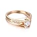 Yoursfs Promise Rings for Her 18K Rose Gold Plated Jewelry Rings Women CZ Engagement Rings Gift