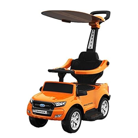 Unbekannt Rutschauto Ford Ranger Lizenz Rutscher Kinderauto Rutschfahrzeug Schiebeauto 4in1 mit Akku+Motor (orange)