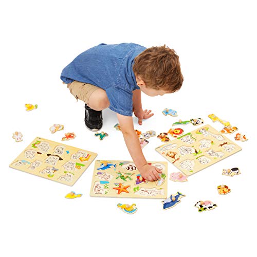 2 Wooden+Peg+Puzzle+toddlers+Creatures