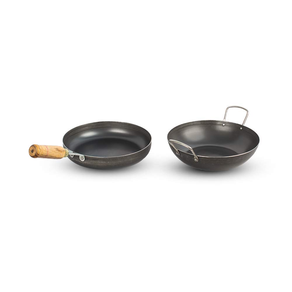 Buy The Indus Valley Pre Seasoned Iron Cookware Set Kadai (2L), pan