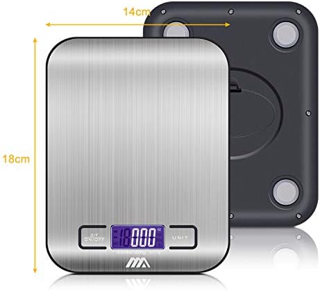 ADORIC Balance Cuisine Electronique Balance de Précision - Balance numérique de Cuisine de Haute Précision, 5kg/1g, Acier Inoxydable Tactile Sensible Écran LCD Rétroéclairé Auto-arrêt - Cuisine A Vivre ADORIC Balance Cuisine Electronique Balance de Précision - Balance numérique de Cuisine de Haute Précision, 5kg/1g, Acier Inoxydable Tactile Sensible Écran LCD Rétroéclairé Auto-arrêt