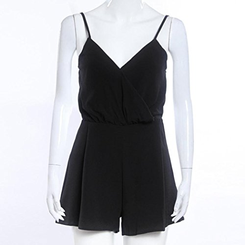 kaifongfu Women Jumpsuit, Sexy Playsuit Bodycon Party Jumpsuit Romper Trousers Clubwear (M, Black) - Thumbnail 4