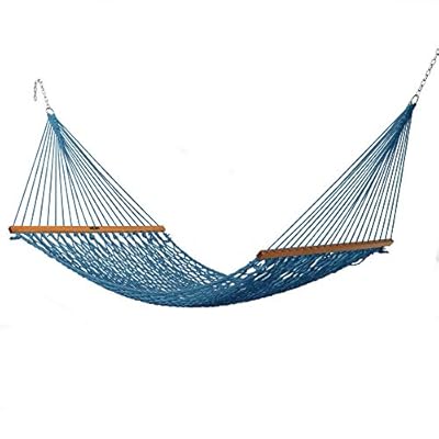 Original Pawleys Island 12DCCB Single Coastal Blue Duracord Rope Hammock with Extension Chains & Tree Hooks, Handcrafted in The USA, Accommodates 1 Person, 450 LB Weight Capacity, 12 ft. x 50 in. 41hnk5uCrmL