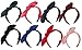 Qiabao 5 Pack Assorted Wire Bow Tie Hard Headband Hair Band for Women