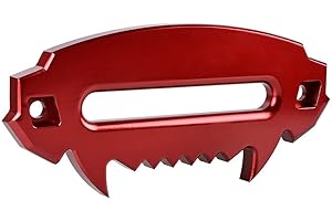 KACEPAR 10inch Aluminum Hawse Fairlead for Synthetic Winch Rope Cable ATV, Winch Hawse Fairlead, 10" Mount Aluminum Hawse Fairlead Synthetic Winch Rope Cable Lead Guide - Red