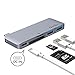 QacQoc USB Type C Hub Adapter, 5 in 1 Multi-Port USB 3.0 Type-C Adapter with 1 PD Charging Port,SD/Micro SD Card Reader,2 USB 3.0 Ports,Type-C USB for MacBook/Pro/Air(2018) and More(Gray)