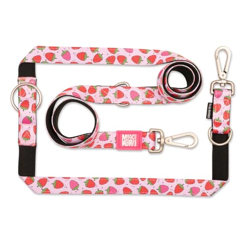 Max & Molly Multifunctional Dog Lead 2 m with 2 Carabiners, Strawberry Dream/M Shoulder Lead Padded, Safe & Flexible - Comfort for Your Faithful Companion